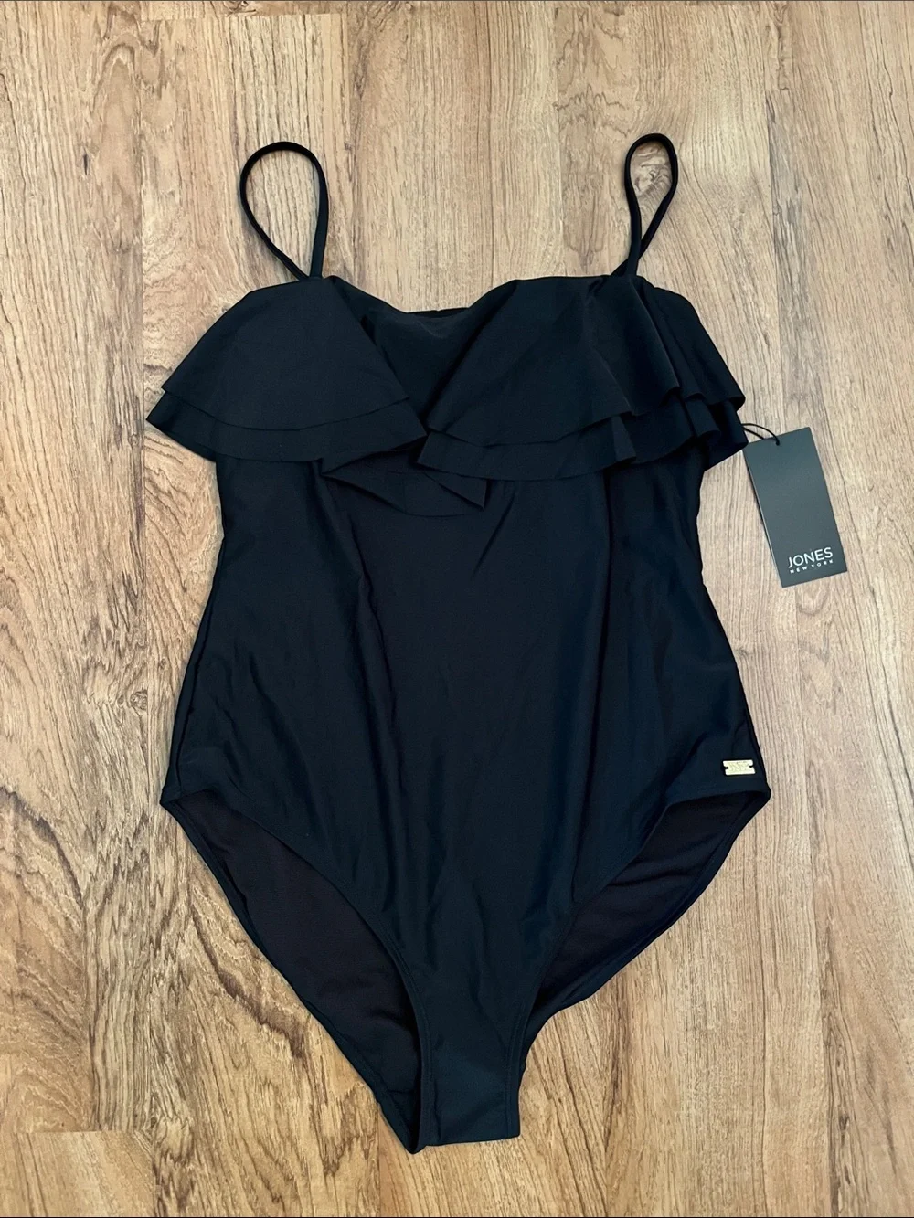 NWT Jones New York Double Ruffle One Piece Swimsuit